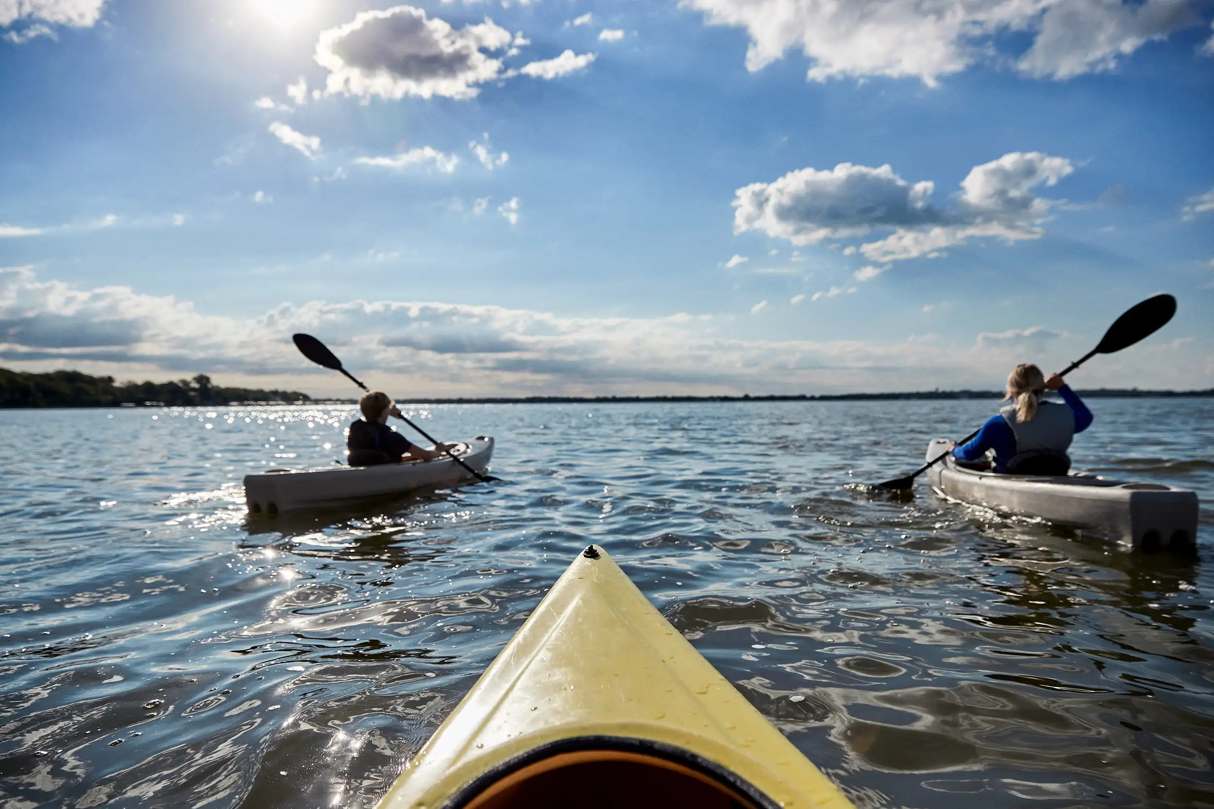 People kayaking on Clear Lake