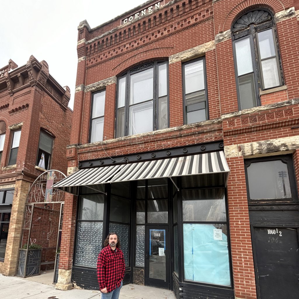 Ben Davis stands in front of his future storefront.