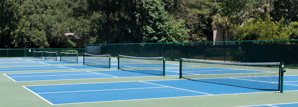 Open pickleball courts.