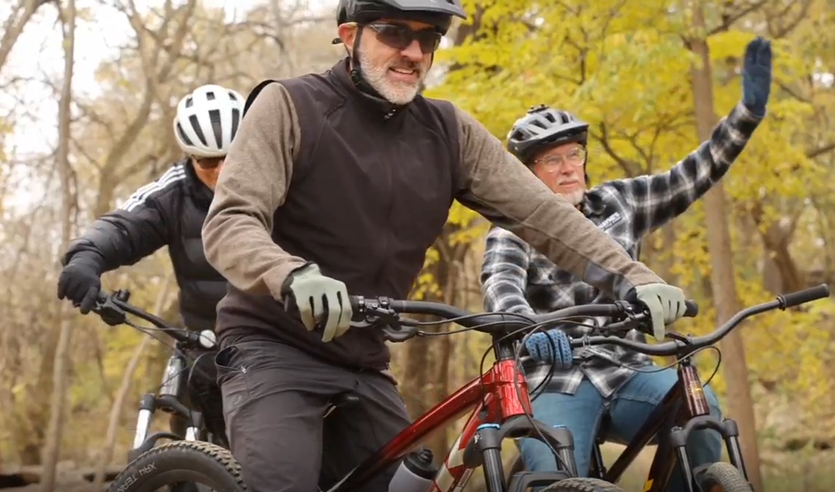 Matt Curtis biking with friends